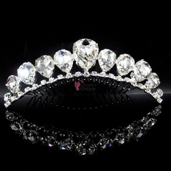 Accesoriu elegant pentru decor par AP017 Argintiu pentru mirese cu cristale